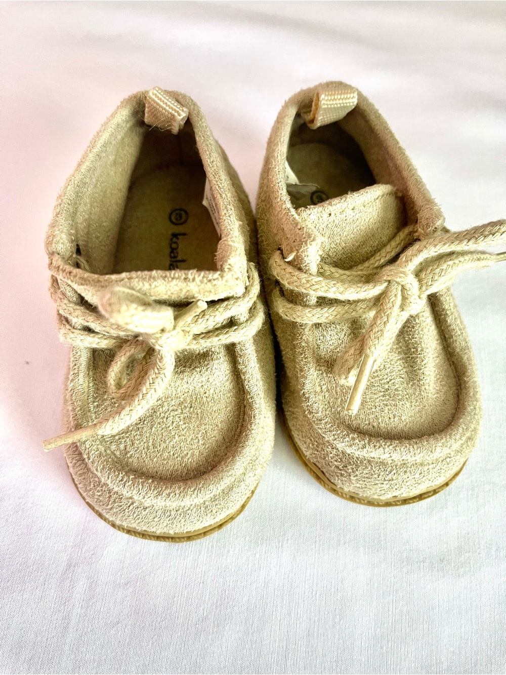 Koala Kids Beige Suede Moccasin Shoes for Toddlers